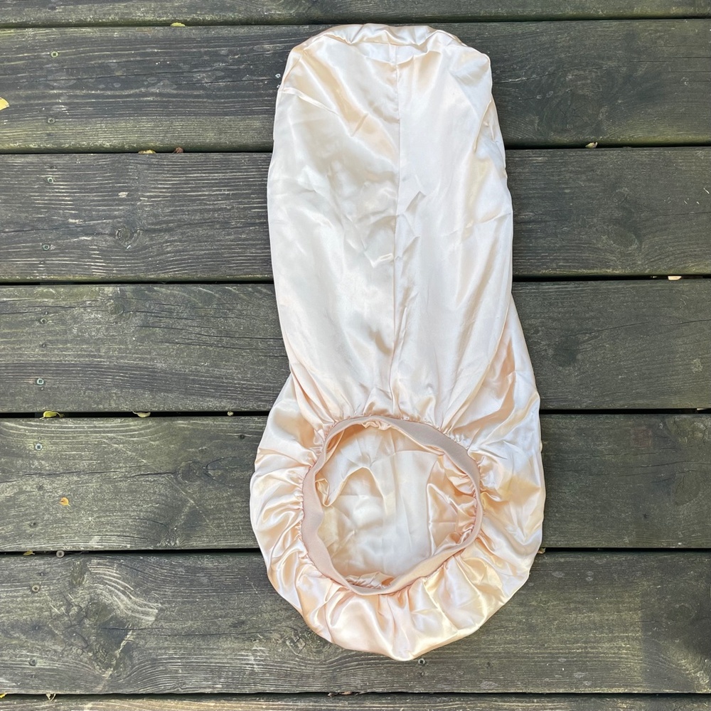 Long Pale Gold Silk/Satin Bonnet